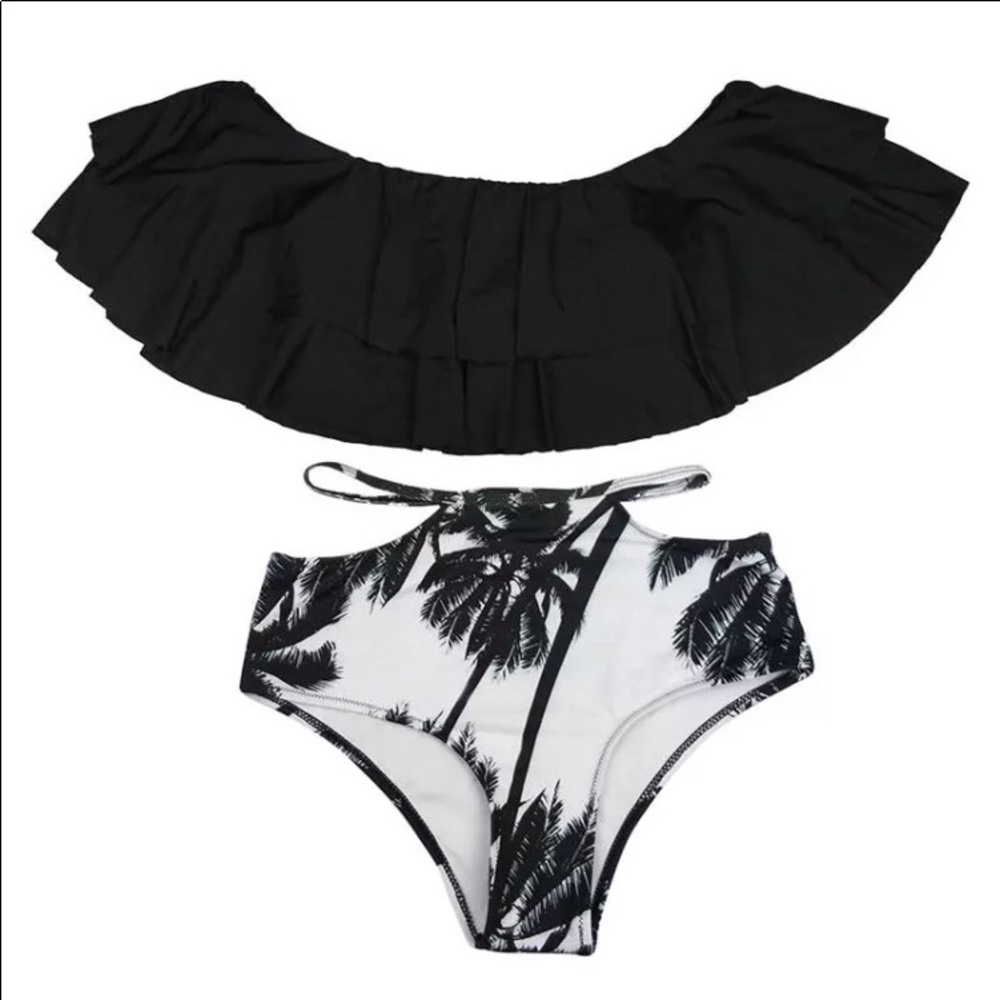 Bardot top high waisted bikini set - Picture 4 of 4